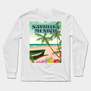 Sayulita Mexico beach poster Long Sleeve T-Shirt